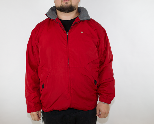 VINTAGE LACOSTE SPORT RED SPRAY JACKET (54/5 FITS L-XL)