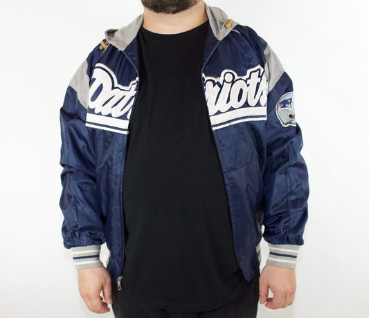 VINTAGE NFL NAVY NEW ENGLAND PATRIOTS BOMBER JACKET (L)